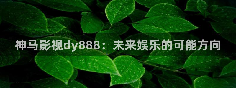 久久免费还看视频：神马影视dy888：未来娱乐的可能方向